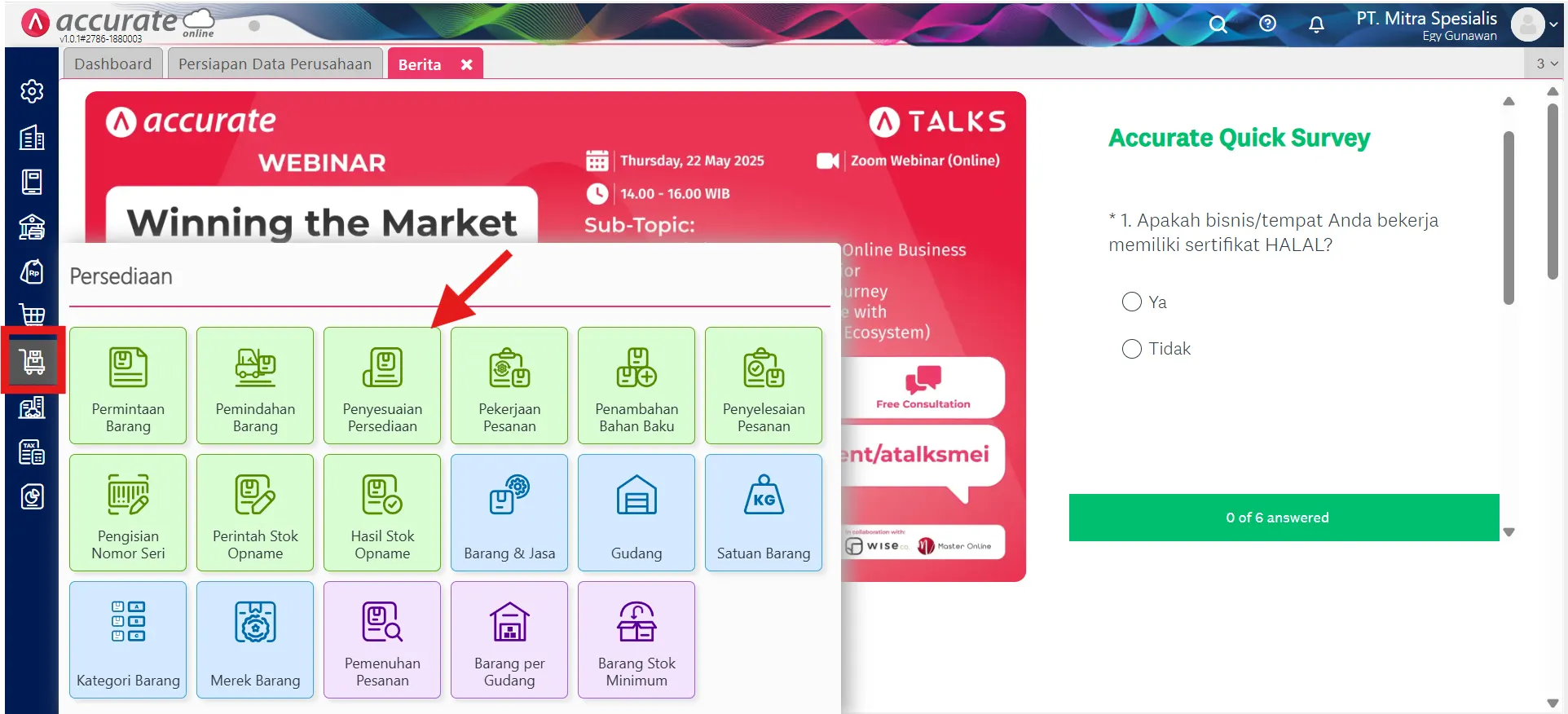Cara mencatat penyesuaian nilai persediaan tanpa merubah stok barang